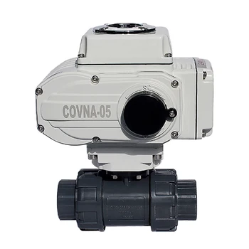 

2.5 inch Motorized UPVC Ball Valve On Off Type PTFE Seat Two Ways PN 10 Bar