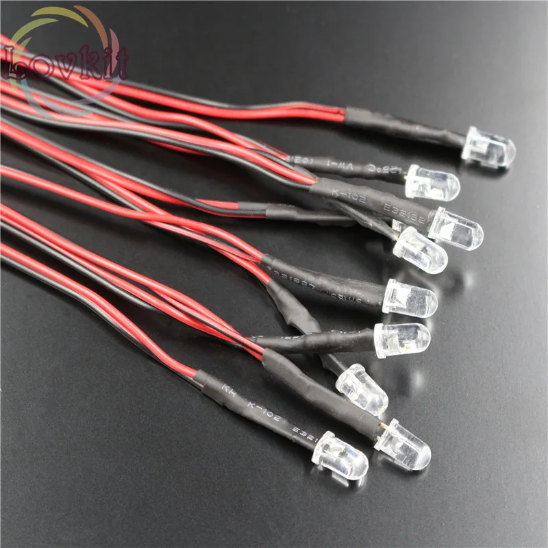 20x 5mm RGB Fast Flash LED Rainbow Red Green Blue Pre Wired led Light 12V 20cm