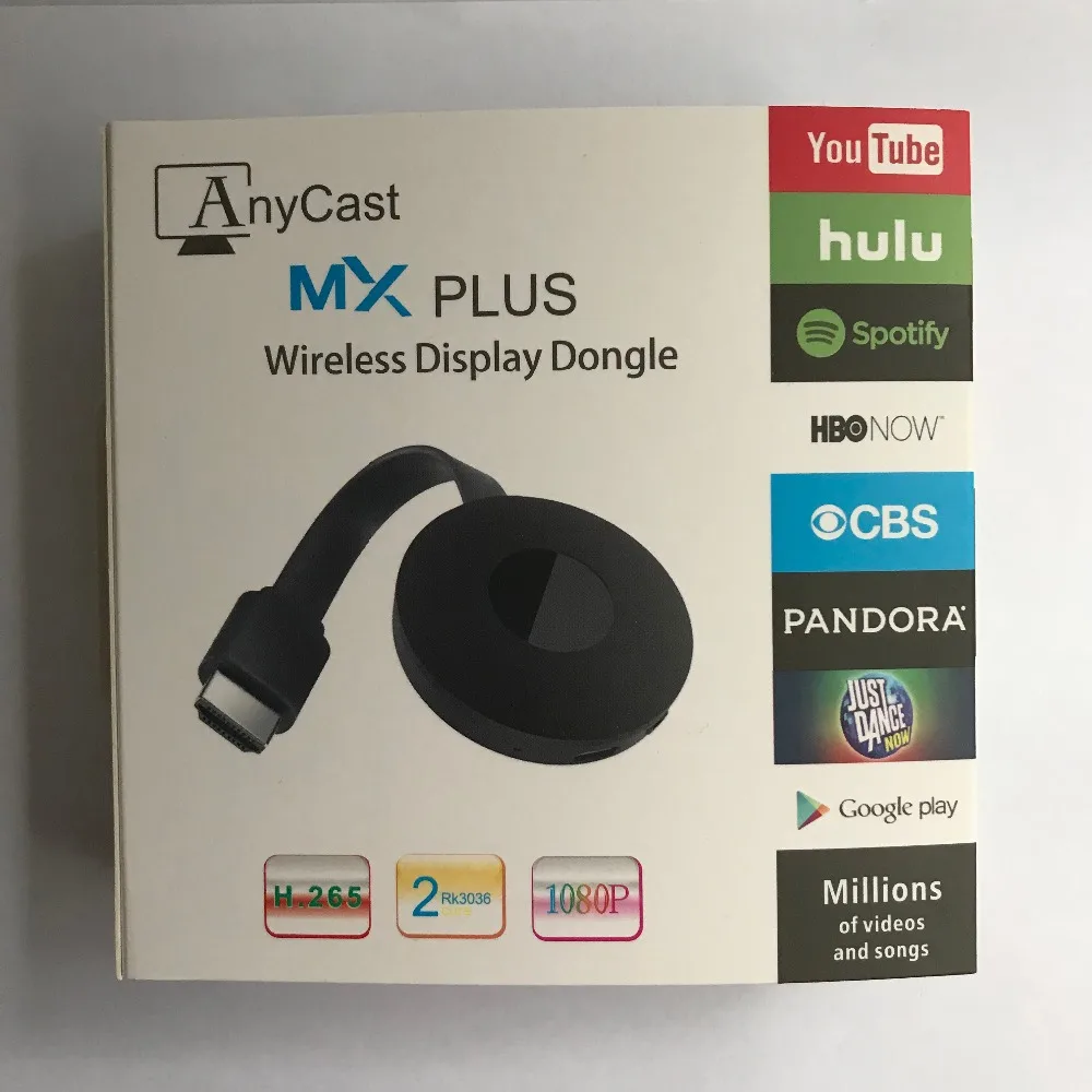 Новая упаковка Anycast MX Plus высококачественный wifi дисплей HD tv dongle tv stick Miracast Airplay DLNA tv stick