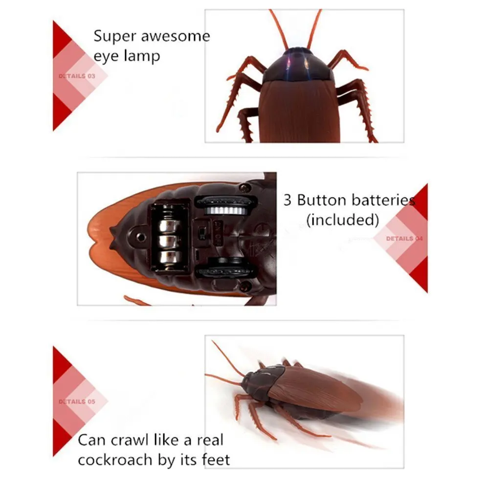 Забавный симулятор инфракрасный пульт дистанционного управления шалость насекомое таракан на радиоуправлении кляп игрушка для Шуточный трюк жуки маленькое животное паук-Скорпион пчела