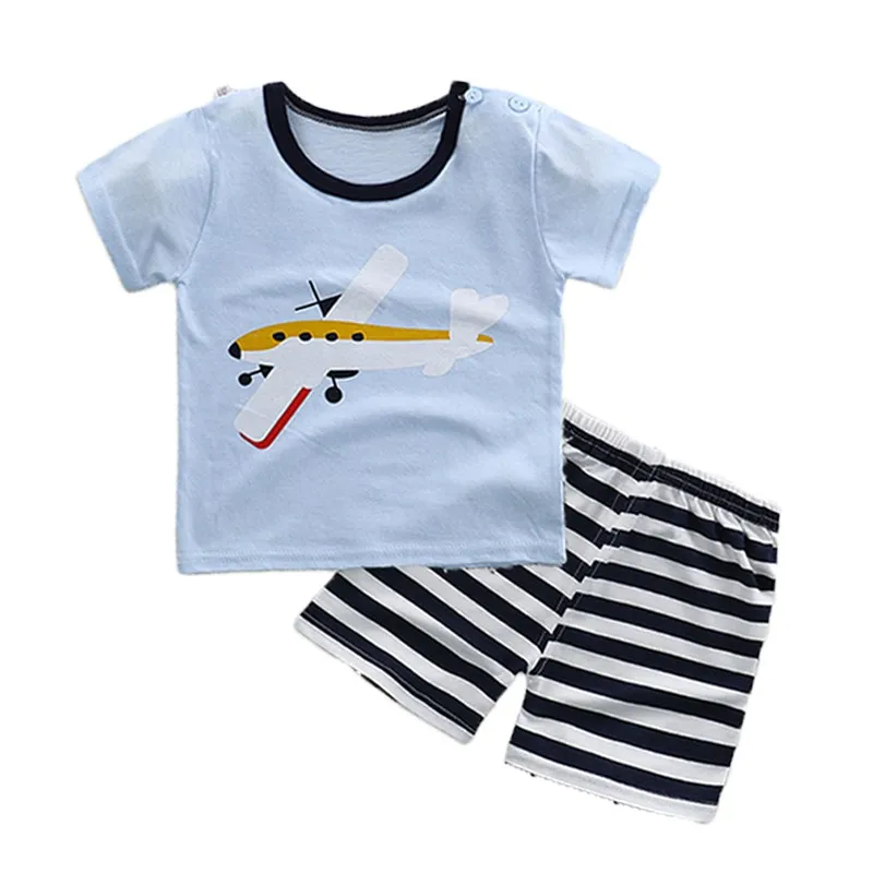 WEIXINBUY/Летняя детская футболка для мальчиков повседневная одежда для девочек комфорт Стиль наборы хлопка мультфильм футболка с короткими