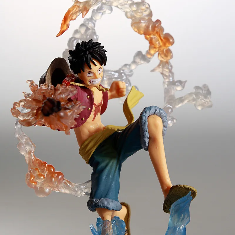 New One Piece Luffy Rubber Fire Fist 3D2Y Battle Ver. OP Zoro Monkey D Luffy Sanji PVC Action Collection Figure Model 14cm