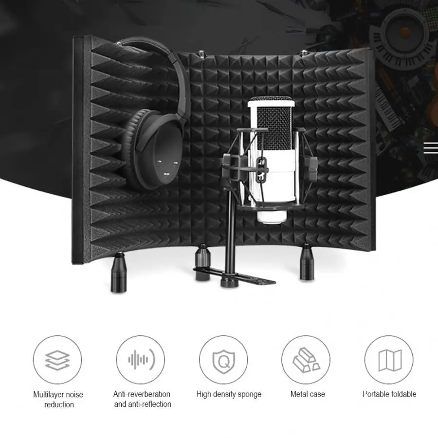 

Acoustic Panel Studio EVA Foam Sponge Sound Absorption Microphone Shield Treatment for Mic