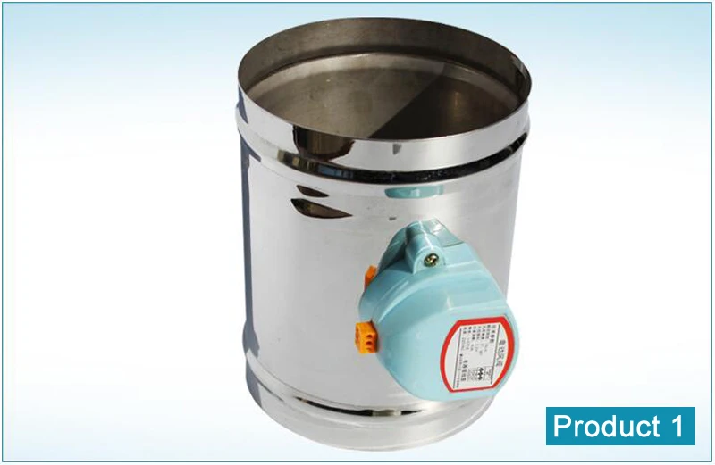 200mm stainless steel air damper valve 220V electric air duct motorized