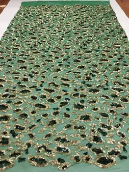 

embroiderd lace fabric yaking-1.507 with sequins beautiful Nigerian sequins lace fabric for party dress