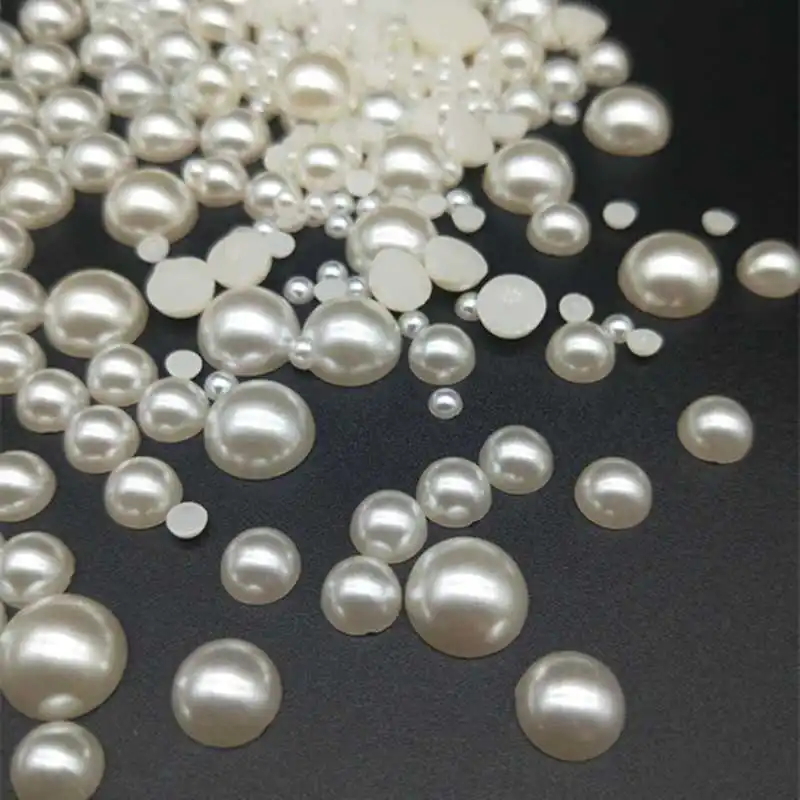 

Hot 4/6/8/10/12mm Fashion ABS Imitation Pearls Beads Half Round Flatback Pearls Resin Scrapbook DIY for Nail Art Jewelry Making