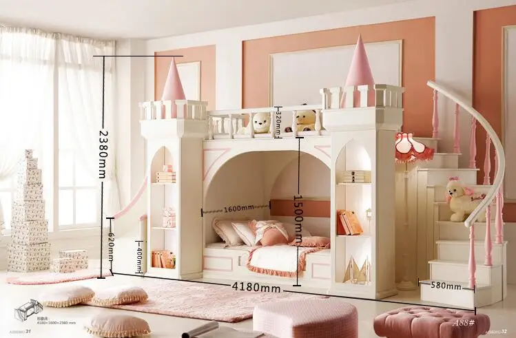 Muebles De Madera Para Quarto Nightstand Luxury Baby Beds Literas Children's Bedroom Furniture Girl Princess Castle Bunk Bed Muebles De Madera Para Quarto Nightstand Luxury Baby Beds Literas Children's Bedroom Furniture Girl Princess Castle Bunk Bed