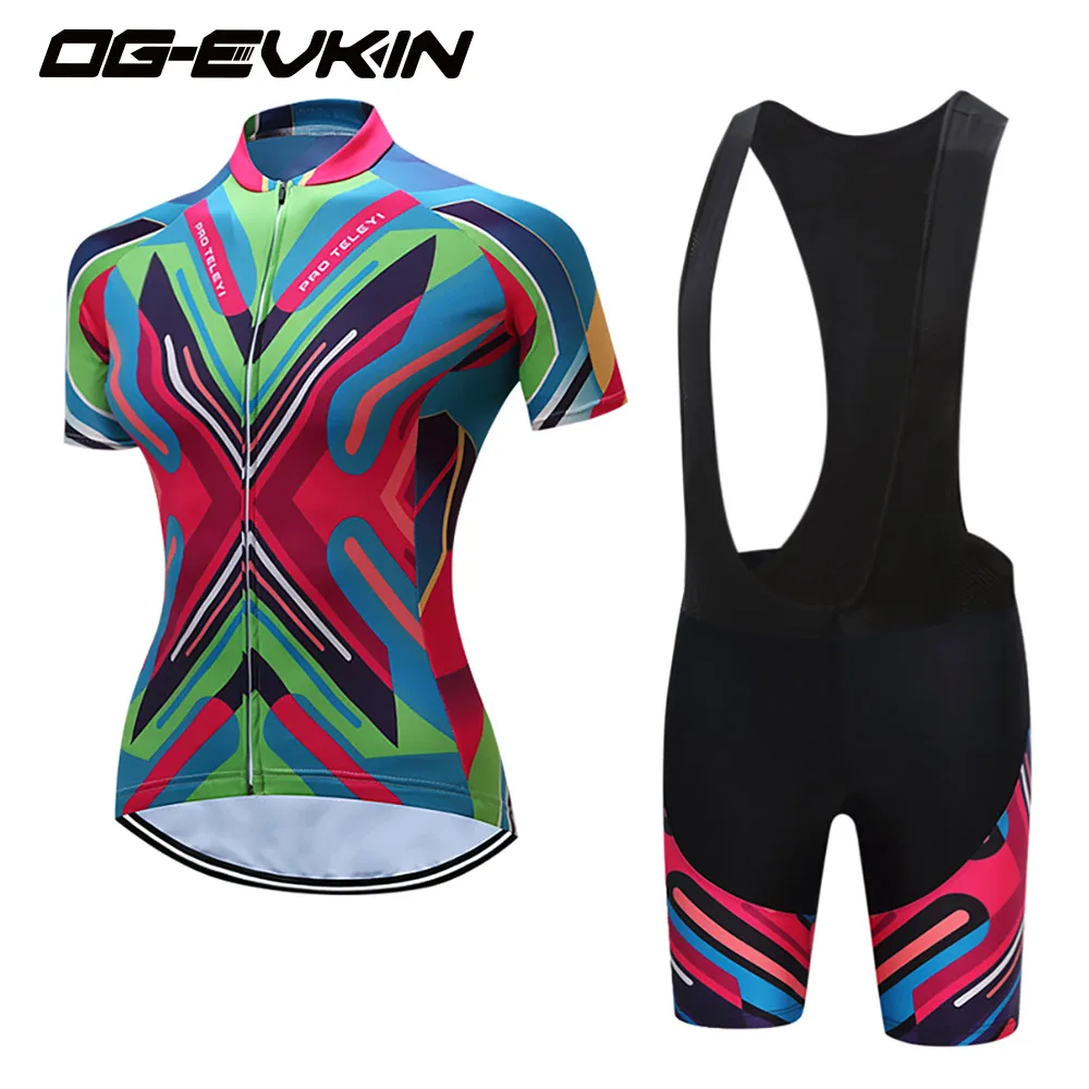 Pro Team Summer Women Cycling Jerseys set Colorful mtb Road Bicycle