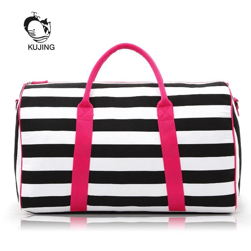 

KUJING Women Handbags High-quality striped women's canvas bag Hot women's shoulder Messenger Bag Travel Beach Leisure Women Bag