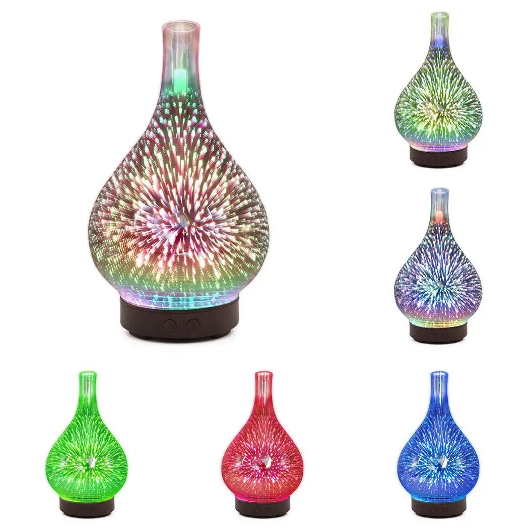 

Ultrasonic Glass Aroma Humidifier Colorful Vase Shape 12W 4H Aromatherapy <35dB 100ML Machine 10-20