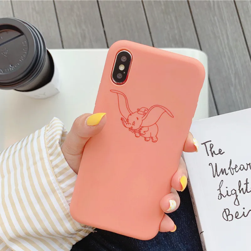 JAMULAR Cartoon Cute Dumbo Fitted Cases For iPhone 6 6s X XS MAX XR 7 8 Plus Soft TPU Matte Phone Cover For iPhone X Fundas Capa JAMULAR Cartoon Cute Dumbo Fitted Cases For iPhone 6 6s X XS MAX XR 7 8 Plus Soft TPU Matte Phone Cover For iPhone X Fundas Capa