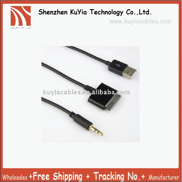 Free Shipping+MOBILE PHONE CABLE/USB 3.5mm AUX Car Audio/Data/Charger