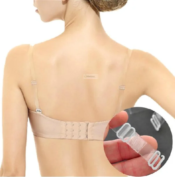 2pair Adjustable Invisible Clear Elastic Bra Straps Replacement 1.5cm width Breat Care Extra