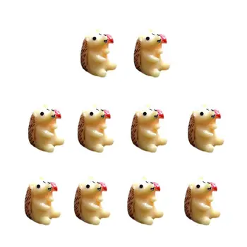 

10pcs Mini Animal Miniature Hedgehog Resin Decoration House Fee Micro-Landscape DIY - hedgehog