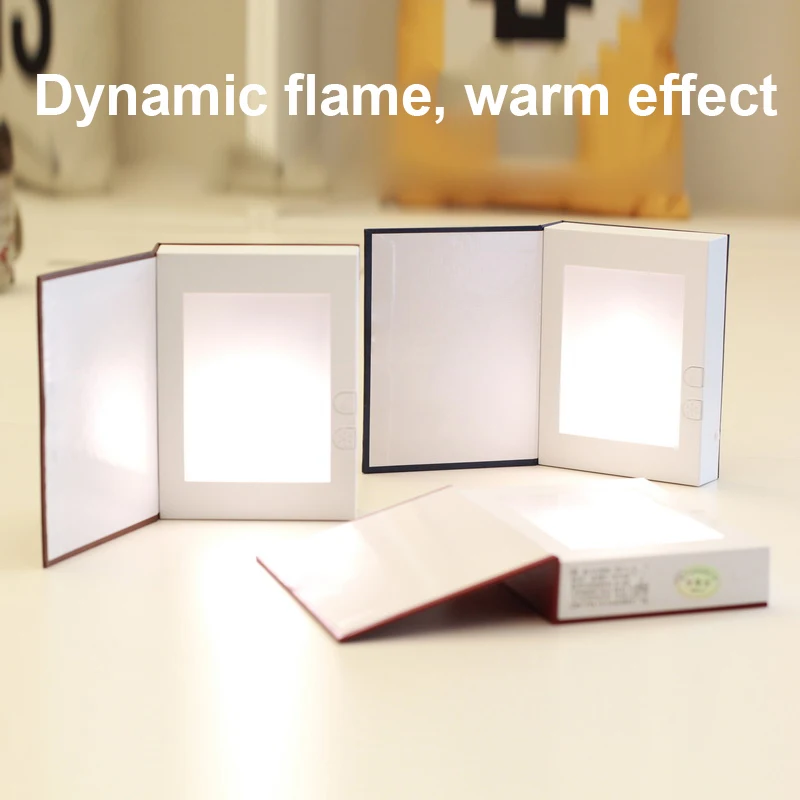 

USB Rechargeable LED ABS Shell Book Shape Desk Lamp Nightlight Booklight for Home Office Decor CLH@8