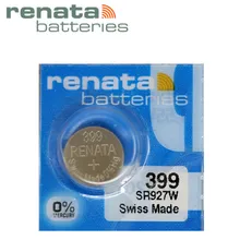 Renata bateria de longa duração 399 sr927w, bateria de relógio, botão de célula tipo moeda, 1 peça