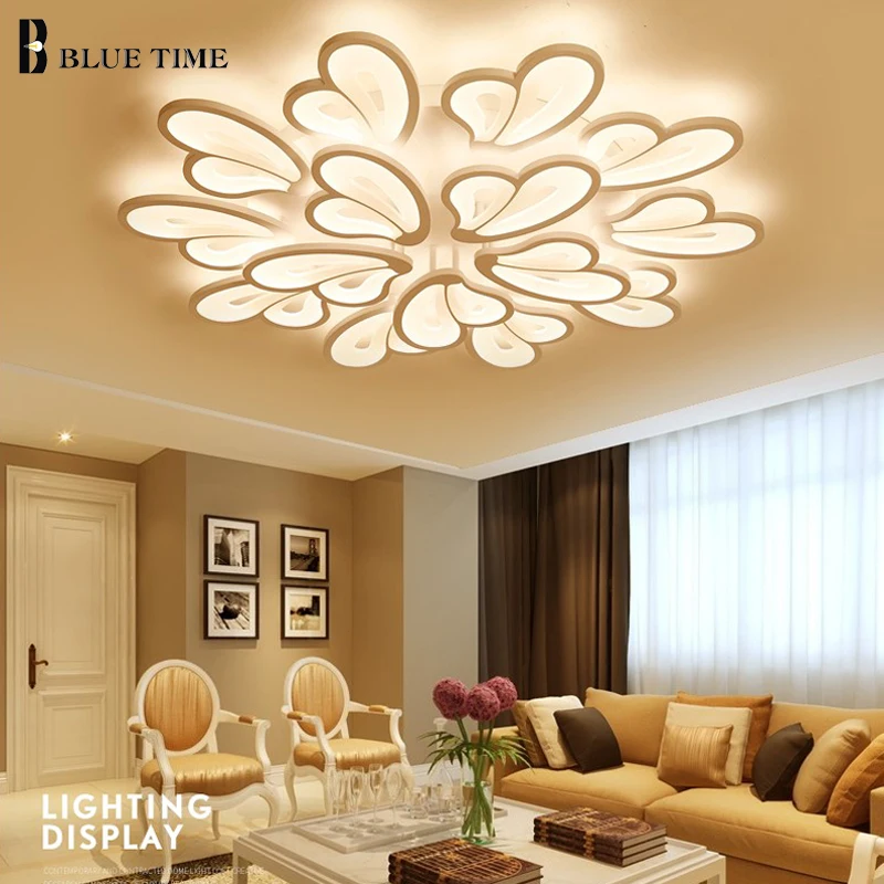cheap Modern Led Ceiling Lights For Living room Dining room Bedroom Foyer Luminaries White Frame Led Ceiling Lamps Input AC110V 220V