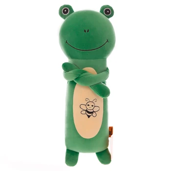 

Striped cute rabbit fox mouse pig frog cat doll soft pillow cartoon plush doll birthday toy holding sleeping pillow