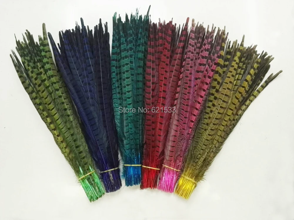 

50pcs/lot!16-18inches 40-45CM Dyed Ringneck Pheasant Tail Feather pheasant feathers for Costume or Hat design