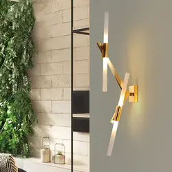 Eusolis современный Licht Luxe Ijzer Wandlamp Woonkamer светодио дный Tak Wandlamp Внутреннее освещение светильники аппликация Murale светильник