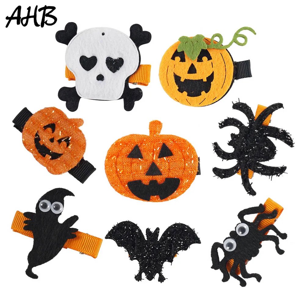 

AHB Halloween Funny Hair Barrettes for Girls Hair Clips Pumpkin Spider Party Festival Props Hairpin Trick or Treat Kids Headwear