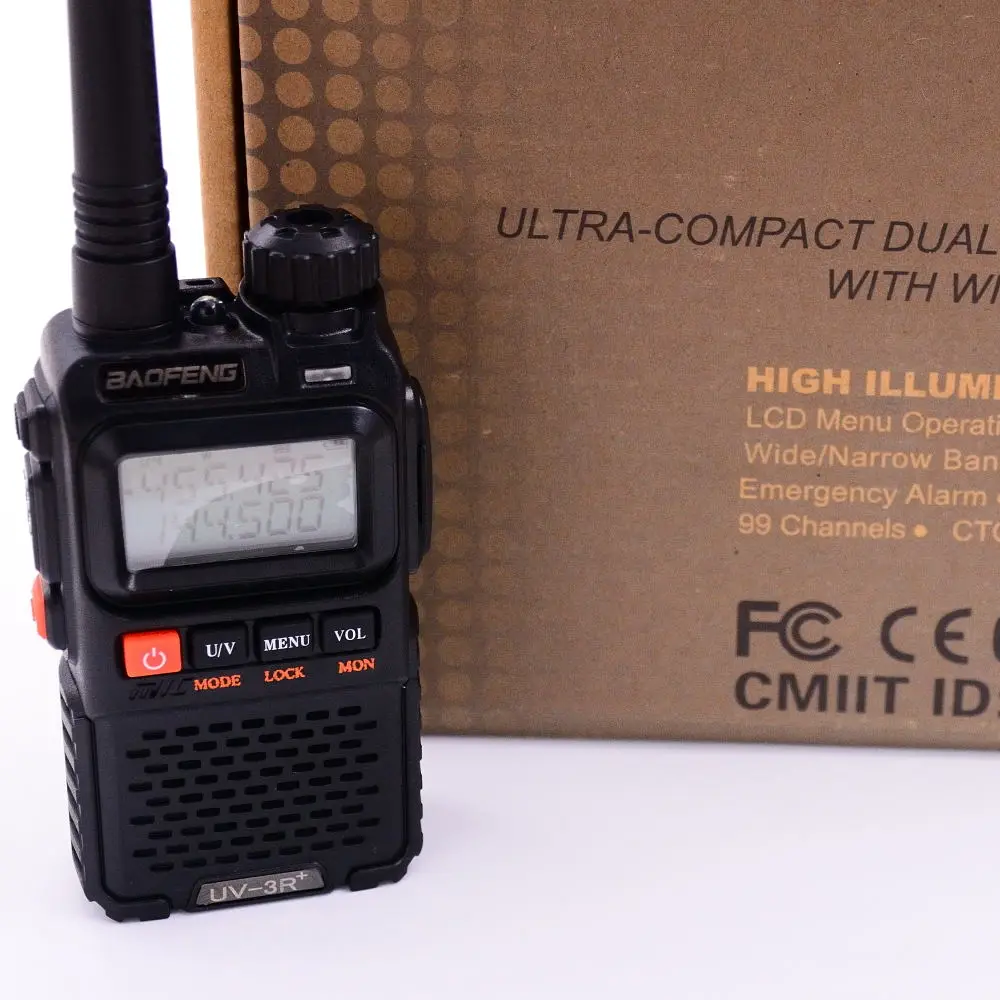 BAOFENG UV-3R+ Plus Walkie Talkie CTCSS Двухдиапазонная частота двухстороннее радио Ham Mini Walkie Talkie proptal Interphone цвета для