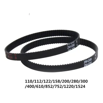 

2PK 3D Printer Parts GT2 Closed Loop Timing Belt Rubber 2GT 6mm Synchronous Belts 200 280 400 610 1220mm Pitch 2mm Black