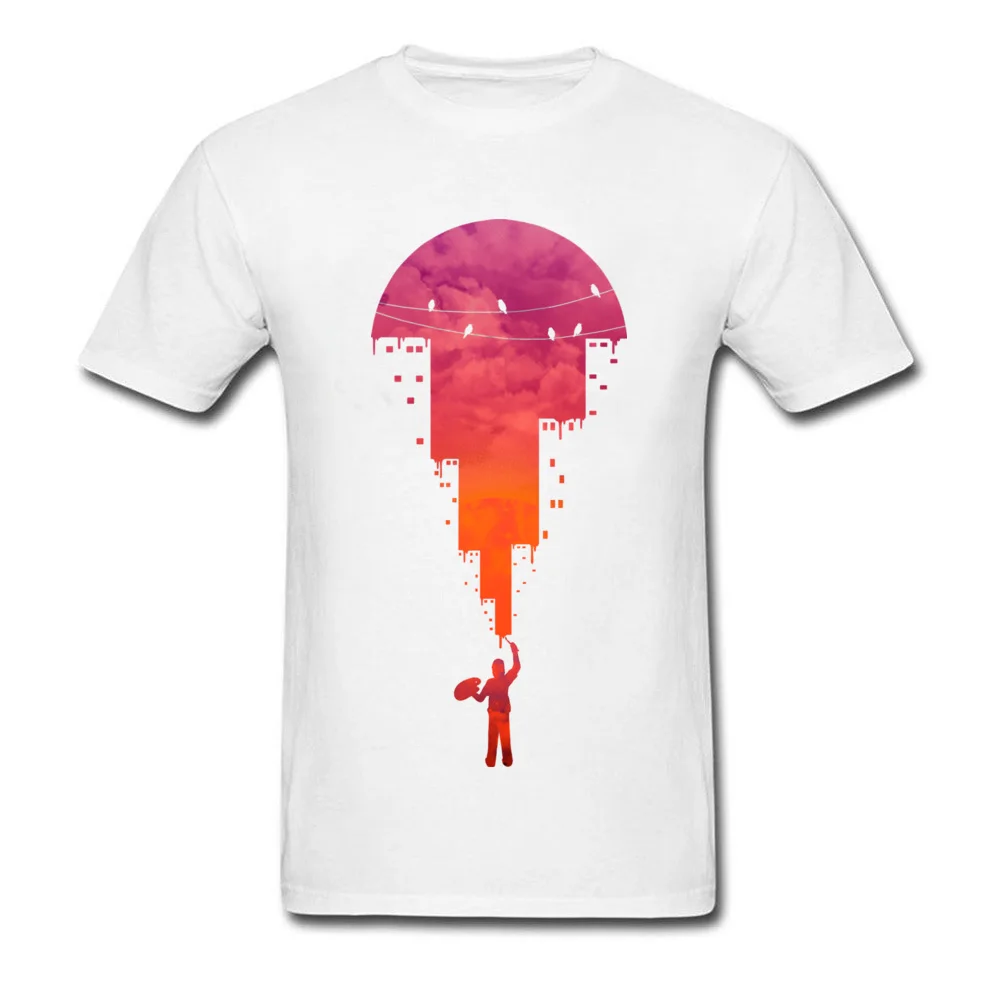 Design Sunset Painter Men T Shirt Faddish ostern Day Short Sleeve O Neck 100% Cotton Fabric Tees Slim Fit Tee Shirts Sunset Painter white