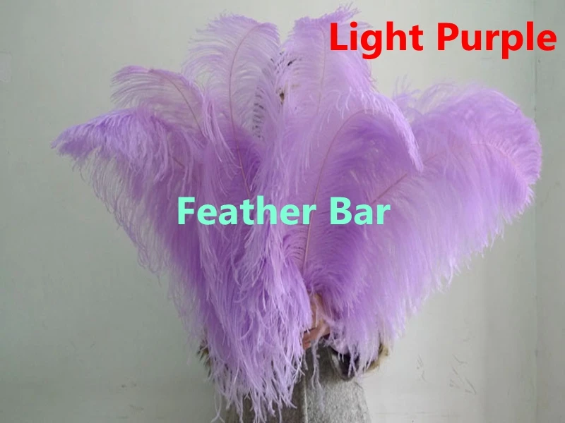 

wholesale Quality 50pcs perfect Leniency Male natural Light purple ostrich feather 65-70cm decorative diy