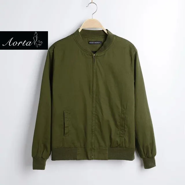 Primavera Y Otoño Moda De Las Mujeres De Color Sólido Chaquetas De Aviador Militar Vintage Abrigo Verde De La Béisbol De Las Mujeres Outwear Coat For Women Fashion Jacketjacket Fashion Aliexpress