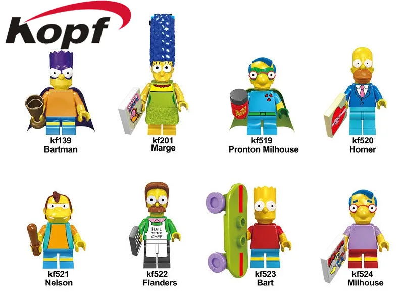 

KF6039 Single Sale Bricks Simpsons Family Pronton Milhouse Model Homer Action Building Blocks For Children Gift Best Toys
