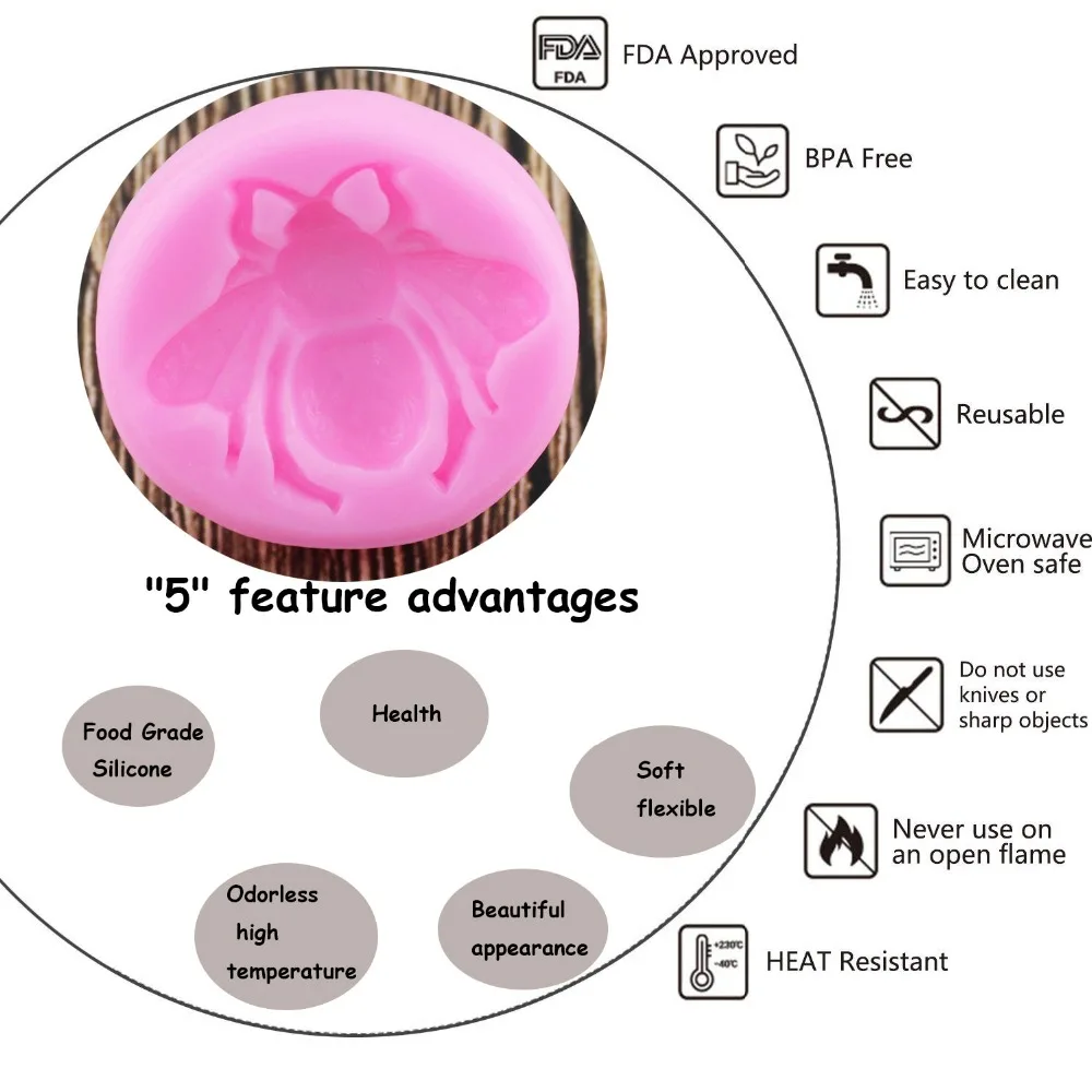 3D Шмель пчела силиконовая форма помадка Конфеты формы для шоколадной мастики кухонные инструменты для украшения выпечки, торта смолы глина мыло плесень