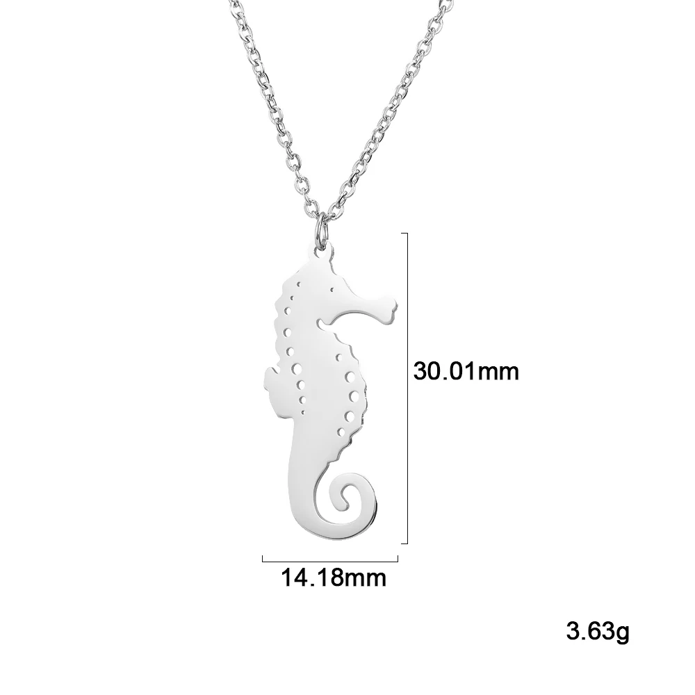 

My Shape Jewelry Accessories Stainless Steel Seahorse Geometric Pendant Chains Necklaces