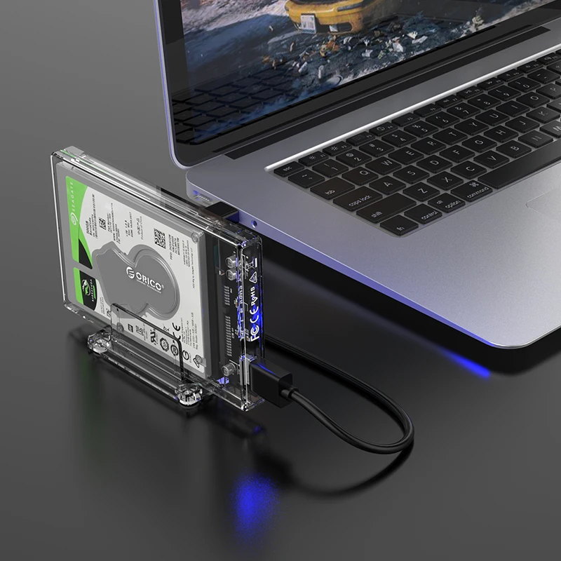 ORICO 2159U3 2.5 inch Transparent USB3.0 Hard Drive Enclosure with Stand for SSD Disk HDD Box External Enclosure Case 4TB