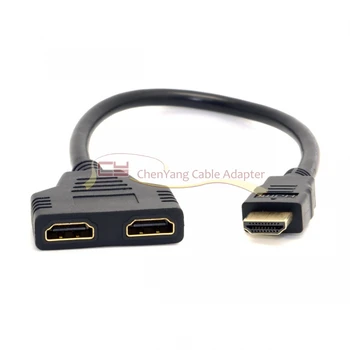 

10pcs/One HDMI Male to Dual HDMI Female Y Splitter Switch Extension Adapter Cable for FOR PC HDTV Laptop 1080P