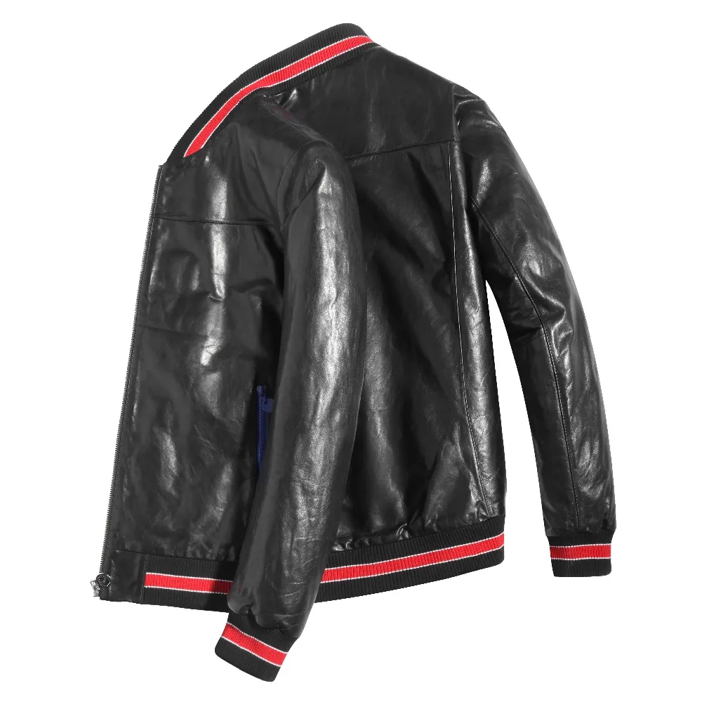 

Young Men Natural Sheep Skin Leather Jacket Men Casual Outwear Autumn Genuine Black Real Leather Fashion Jacket 4XL