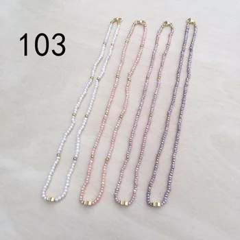 

Lanseis Beautiful Handmade Small Pearl Necklace Stainless Steel Gift, 1Pcs Unique Irregular Necklace Fashion Jewelry For Women
