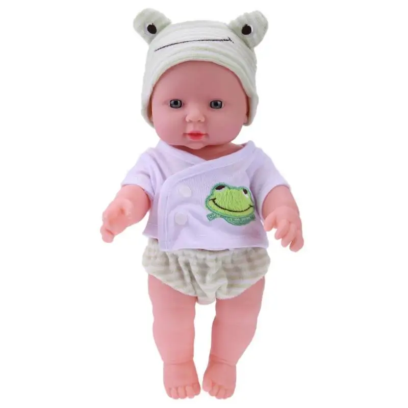 30 см кукла для новорожденных игрушка мягкая виниловая имитация Reborn Baby Doll с одеждой детский спальный Playmate мальчик девочка подарок на день рождения - Цвет: Зеленый