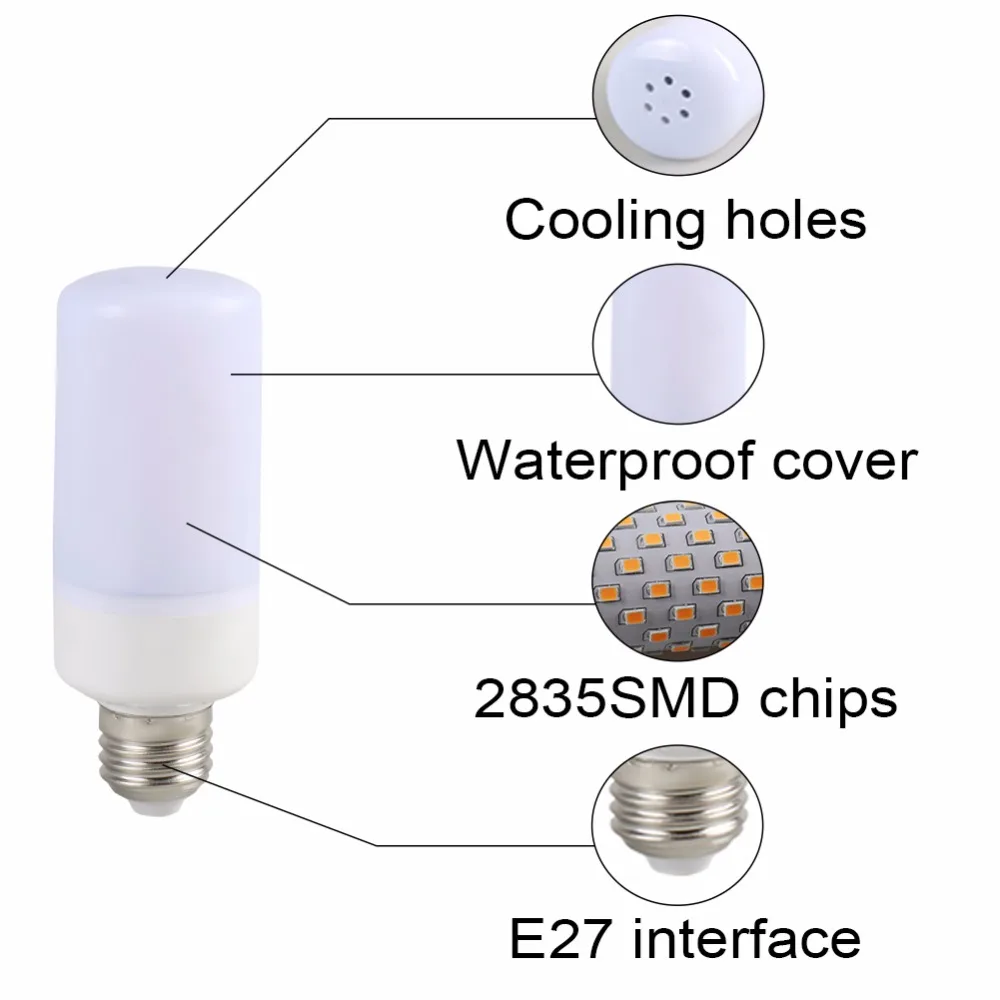 Новое поступление 2835 SMD светодиодный лампочка E27 B22 1800K Желтый Мерцающий огонь светодиодный светильник лампочка кукурузный светильник лампочка AC85-265V 3 режима