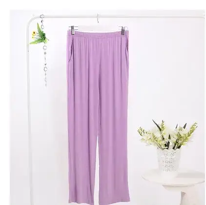 Хлопок женские Пижамные брюки модал Весна и лето тонкие повседневные свободные брюки удобные домашние - Цвет: purple
