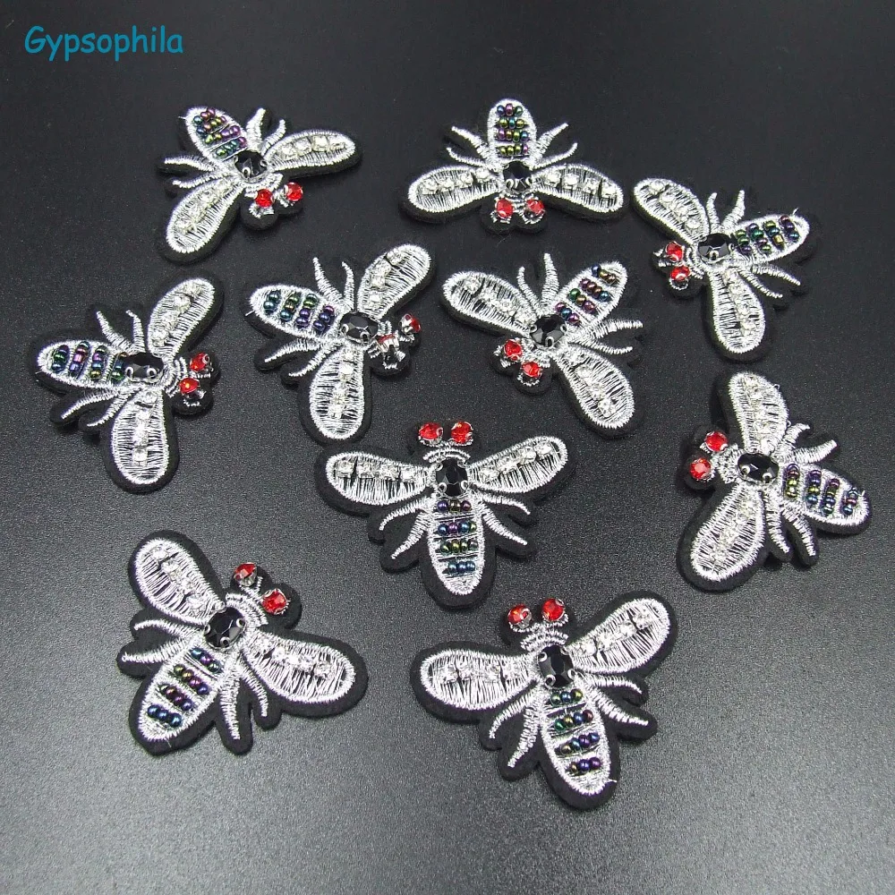 WEBEEDY 4 Pcs Beaded Star Patches With Tassel Sew On Bling Crystal Rhinestone Patch Decorative Badge Sewing Accessories For Clothes Bag Pants Shoes Hats DIY Projects