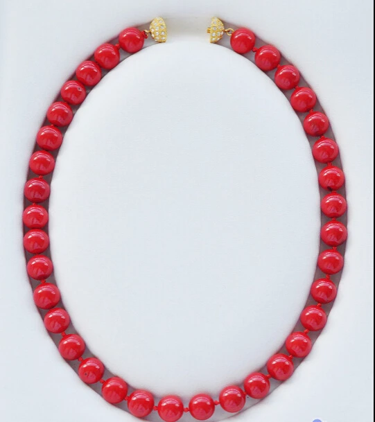 

FREE SHIPPINGS1433 AAA 18" 12mm red round coral bead NECKLACE