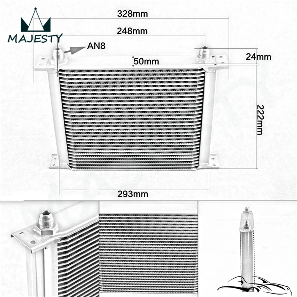 Для увеличения Мощность универсальный 30 ряд сплав 8-это радиатор трансмиссионного масла AN8 охлаждения Системы+ 2 шт. комплект фиттингов
