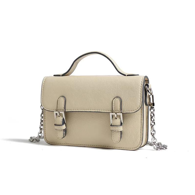 

LOVELY Head Layer Cowhide Woman Package Trend Genuine Leather Small Square Package