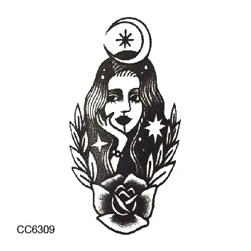 old school style fleur gril porter lune couronne vintage temporaire