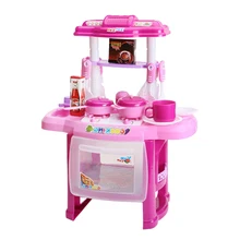 Деревянная кухонная плита, набор детской кухонной посуды для приготовления пищи, музыкальные деревянные кухонные плиты, игровые наборы