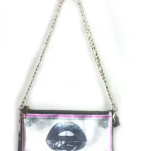 Новое поступление женские кошельки и сумочки из натуральной кожаные клатчи с принтом в виде поцелуйчиков, мини сумка через плечо