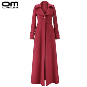 

OMCHION Chaquetas Mujer 2019 Top Autumn Winter Long Jacket Women Casual Wool Coat Slim High waist Turn-down Collar Outwear LJK14