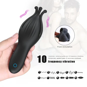 penis Vibrator sex toy for men male masturbator automatic Penis Delay Trainer Glans Stimulate Massager Blowjob Adult Product 2