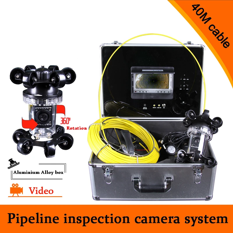 1 set 40M industrial endoscope underwater video system pipe wall inspection system Sewer Camera DVR